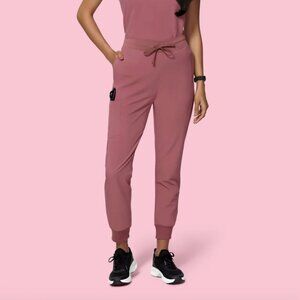 Mandala Scrubs High Waisted Joggers Deep Mauve Size Small Regular